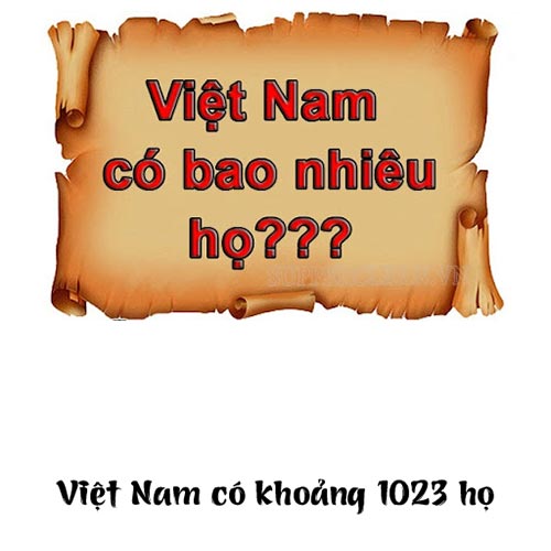 Theo thống kê trong cuốn sách “Họ và tên người Việt Nam”, chúng ta có khoảng 1023 họ